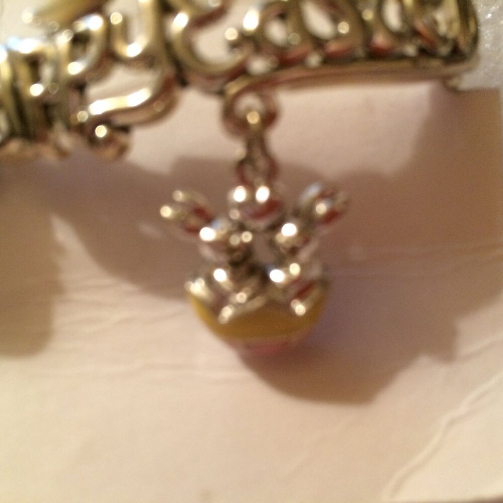 EASTER - 1990s Happy Easter Enameled Metal Stretch Charm Bracelet (NWT) - Picture 7 of 8